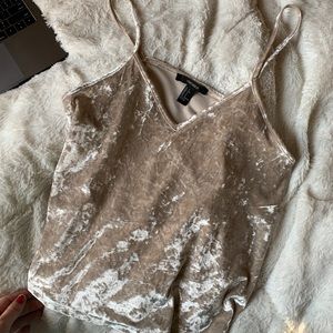 Champagne satin tank